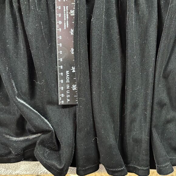 CeCe Black Velvet Tiered Dress Balloon Sleeves Stretch Babydoll Boho 3X D141 - Picture 6 of 9